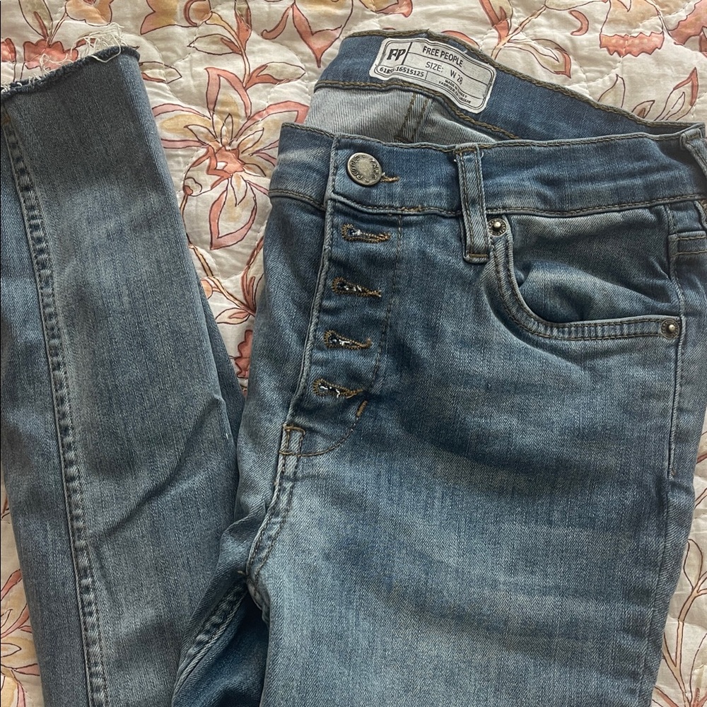 Free People High Rise Blue Jeans